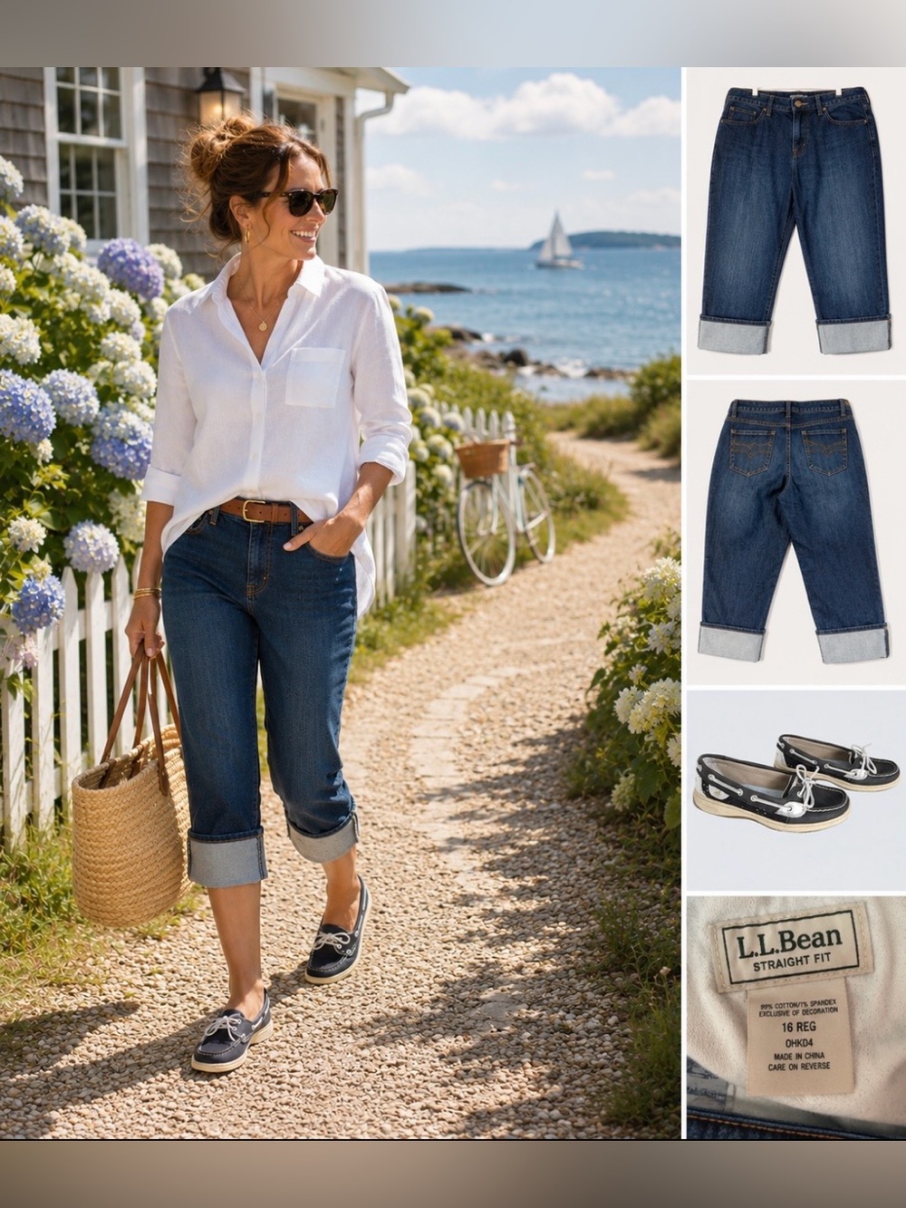 ✨ L.L.Bean Favorite Crop Straight Jeans – Coastal Classic – Size 16